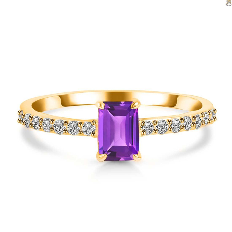 Amethyst & White Topaz Ring AMT-RDR-3118.