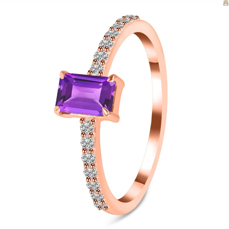 Amethyst & White Topaz Ring AMT-RDR-3118.