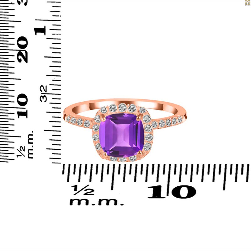 Amethyst & White Topaz Ring AMT-RDR-3119.