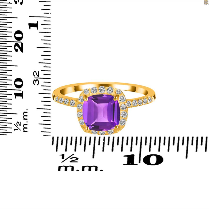 Amethyst & White Topaz Ring AMT-RDR-3119.
