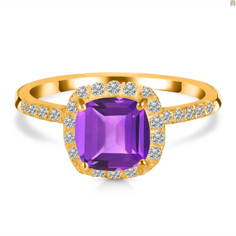 Amethyst & White Topaz Ring AMT-RDR-3119.