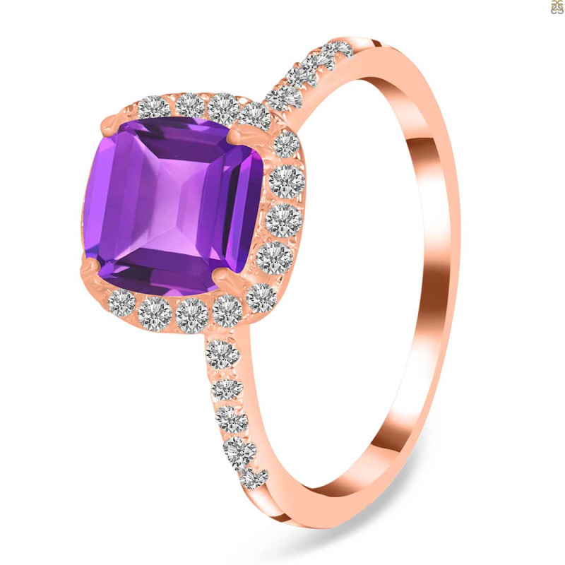 Amethyst & White Topaz Ring AMT-RDR-3119.