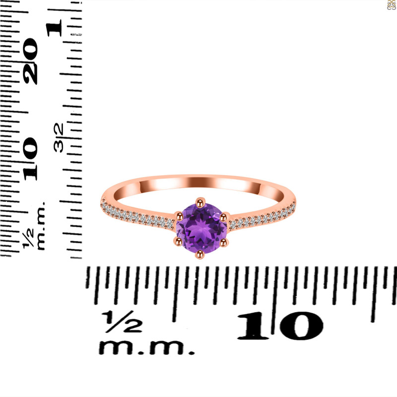 Amethyst & White Topaz Ring AMT-RDR-3143.