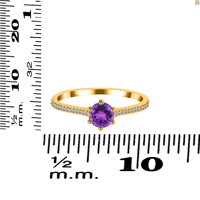 Amethyst & White Topaz Ring AMT-RDR-3143.