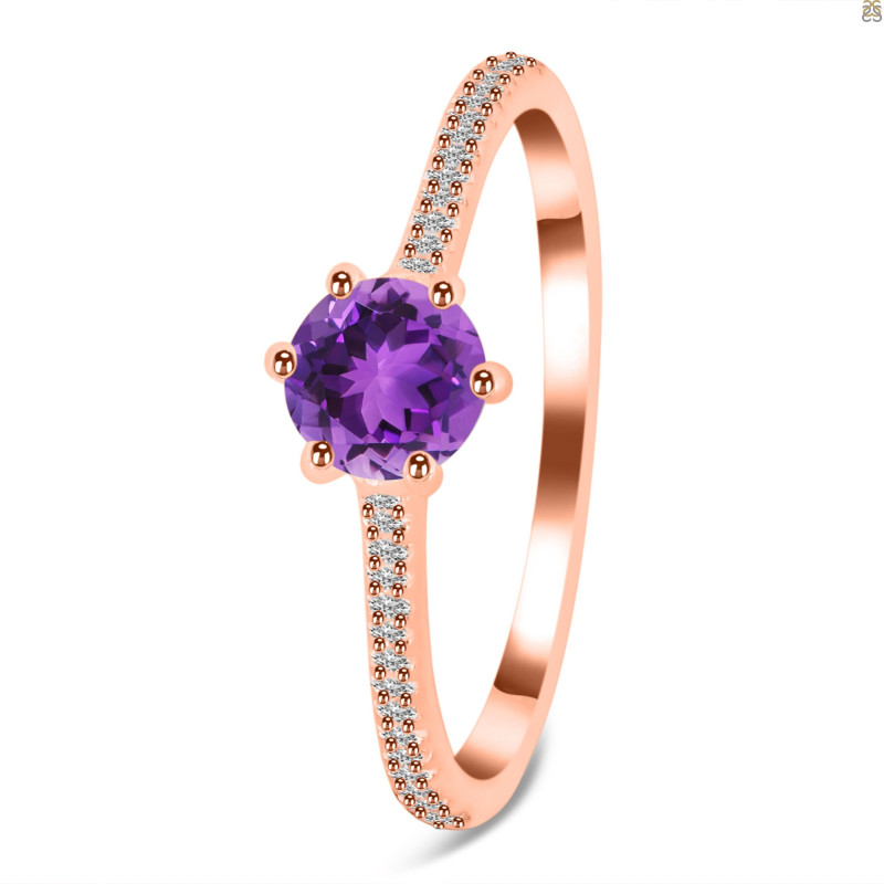 Amethyst & White Topaz Ring AMT-RDR-3143.