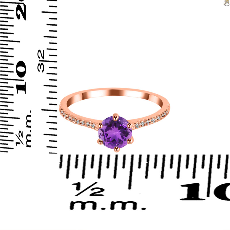Amethyst & White Topaz Ring AMT-RDR-3144.