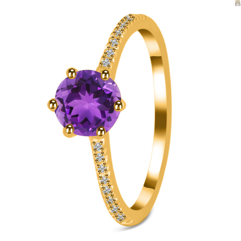 Amethyst & White Topaz Ring AMT-RDR-3144.