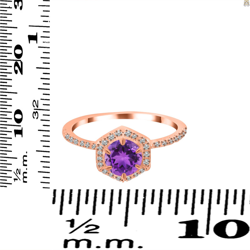 Amethyst & White Topaz Ring AMT-RDR-3146.