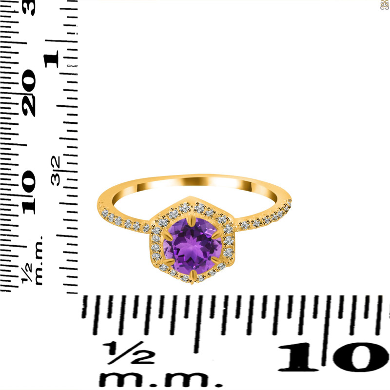 Amethyst & White Topaz Ring AMT-RDR-3146.