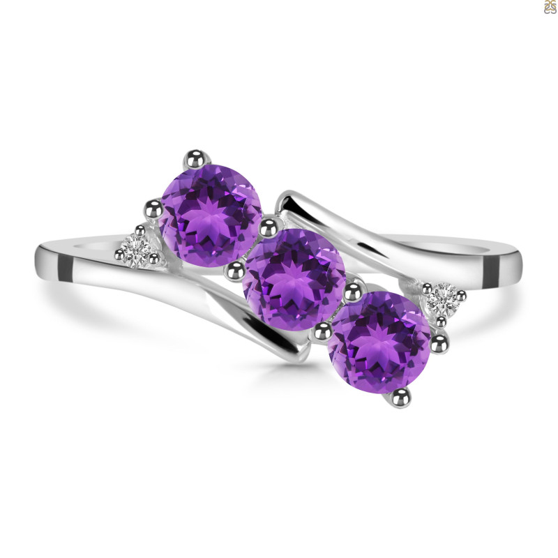 Amethyst & White Topaz Ring AMT-RDR-447.