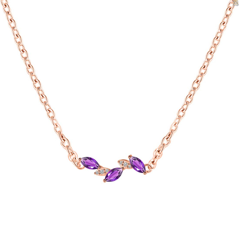 Amethyst & White Topaz Necklace AMT-RDN-460.
