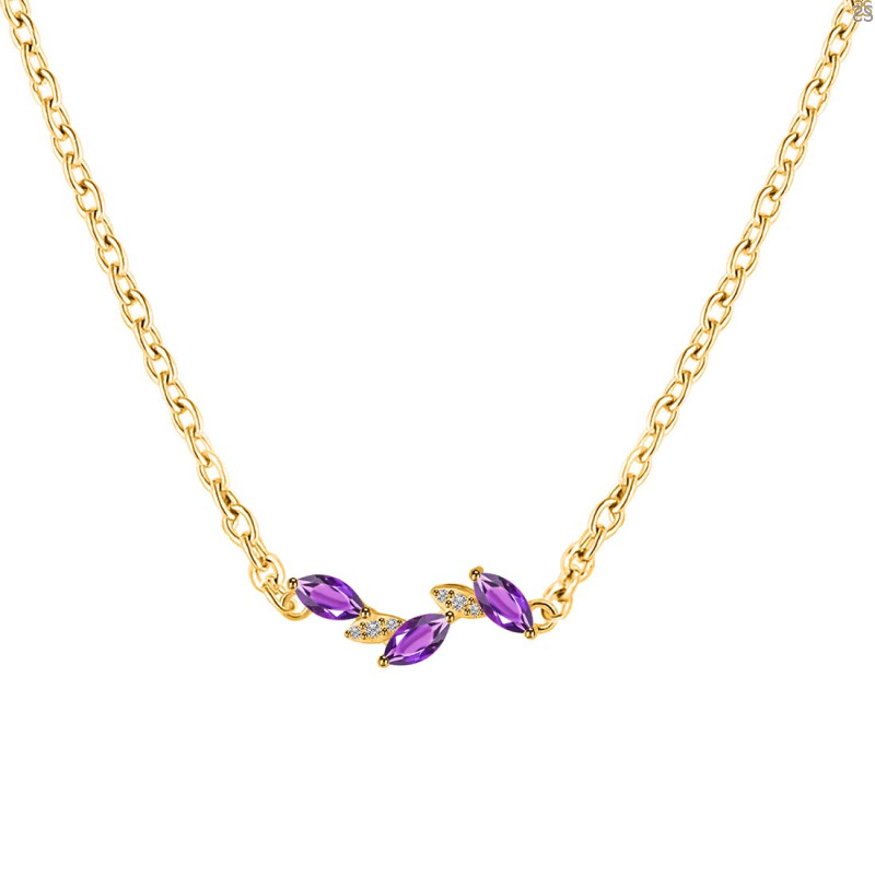 Amethyst & White Topaz Necklace AMT-RDN-460.