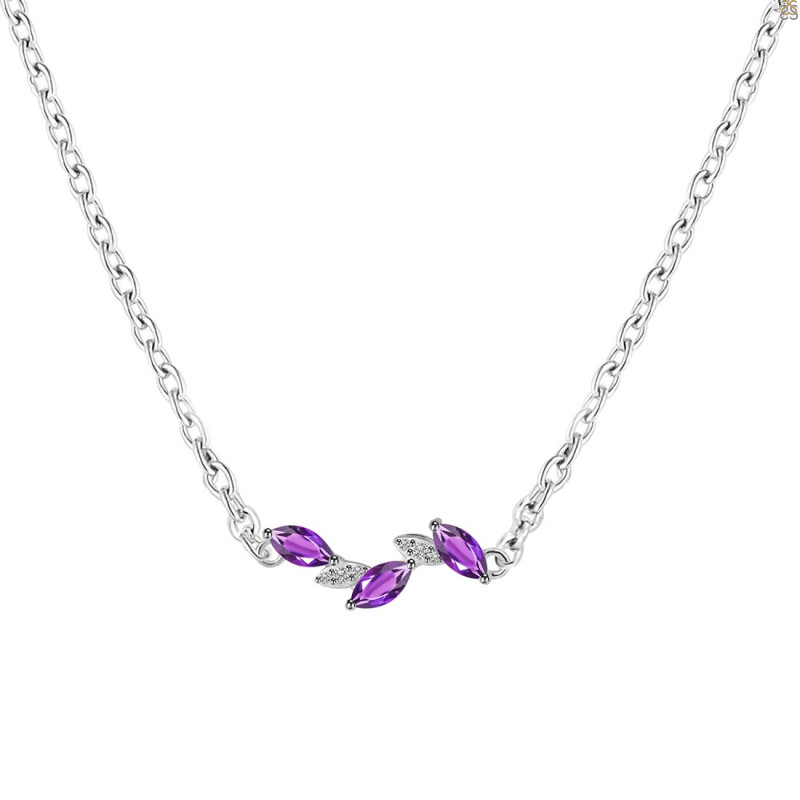 Amethyst & White Topaz Necklace AMT-RDN-460.