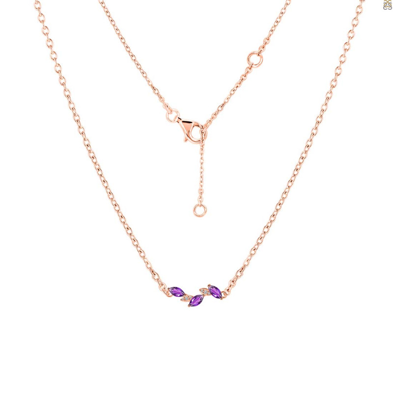 Amethyst & White Topaz Necklace AMT-RDN-460.