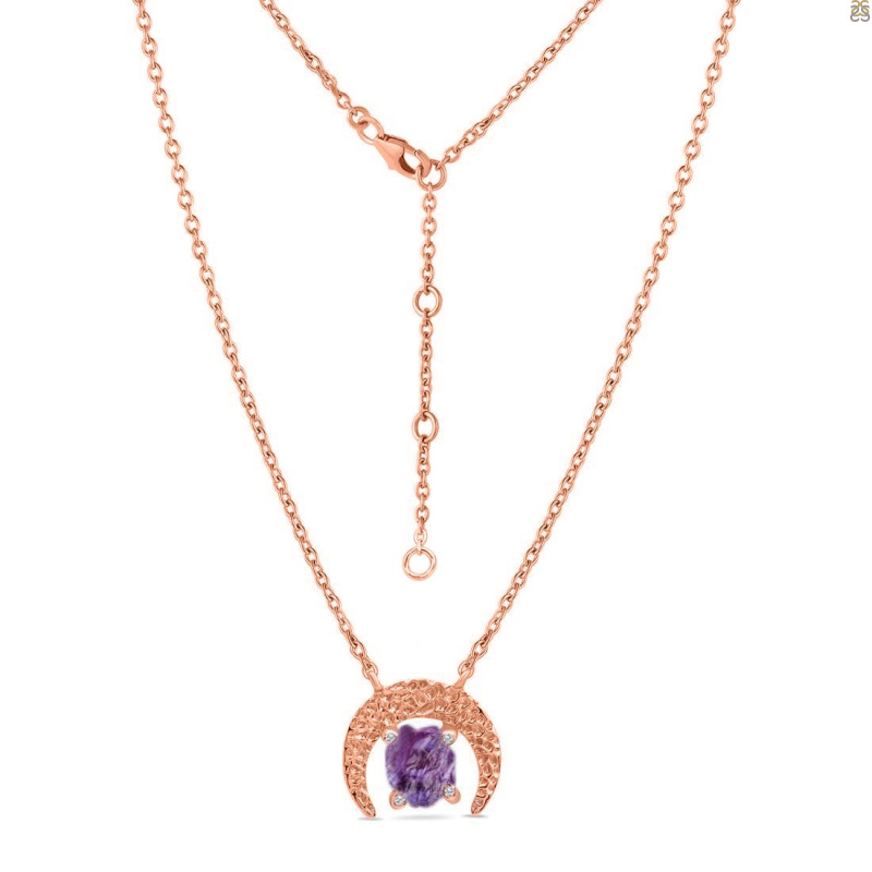 Amethyst Raw Crystal & White Topaz Necklace AMT-RN-67.