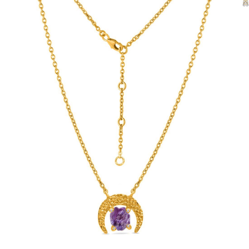 Amethyst Raw Crystal & White Topaz Necklace AMT-RN-67.