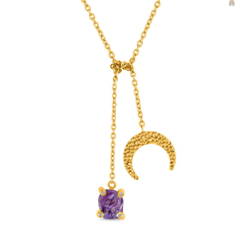 Amethyst Raw Crystal & White Topaz Necklace AMT-RN-71.