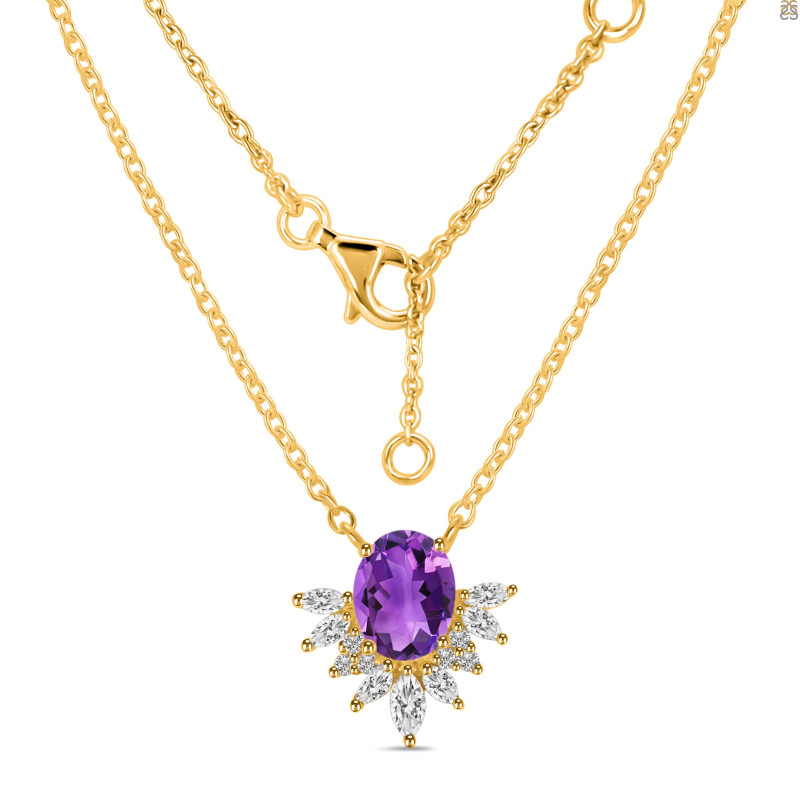 Amethyst & White Topaz Necklace AMT-RN-72.
