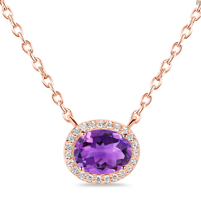 Amethyst & White Topaz Necklace AMT-RN-85.