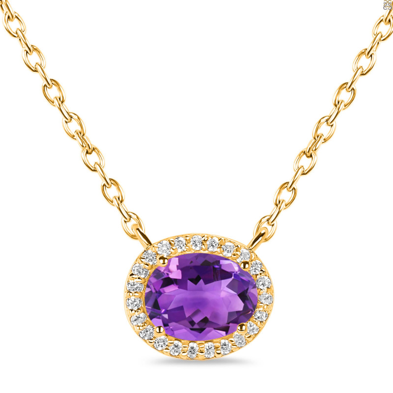 Amethyst & White Topaz Necklace AMT-RN-85.