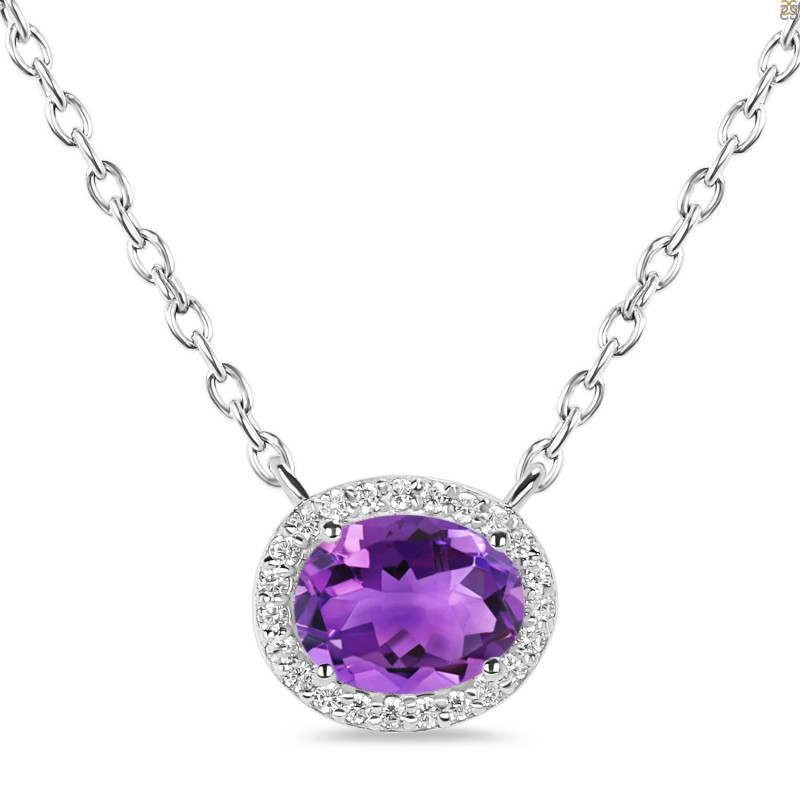 Amethyst & White Topaz Necklace AMT-RN-85.