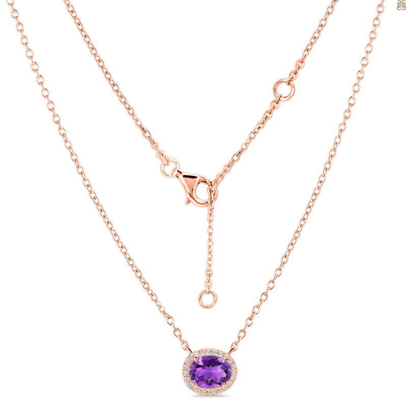 Amethyst & White Topaz Necklace AMT-RN-85.