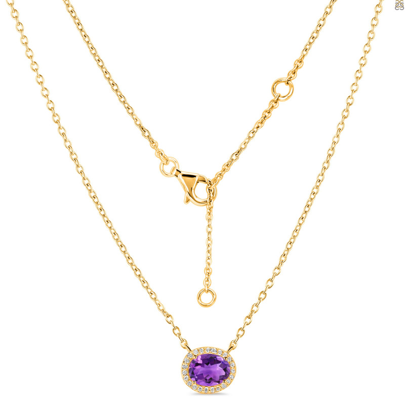 Amethyst & White Topaz Necklace AMT-RN-85.