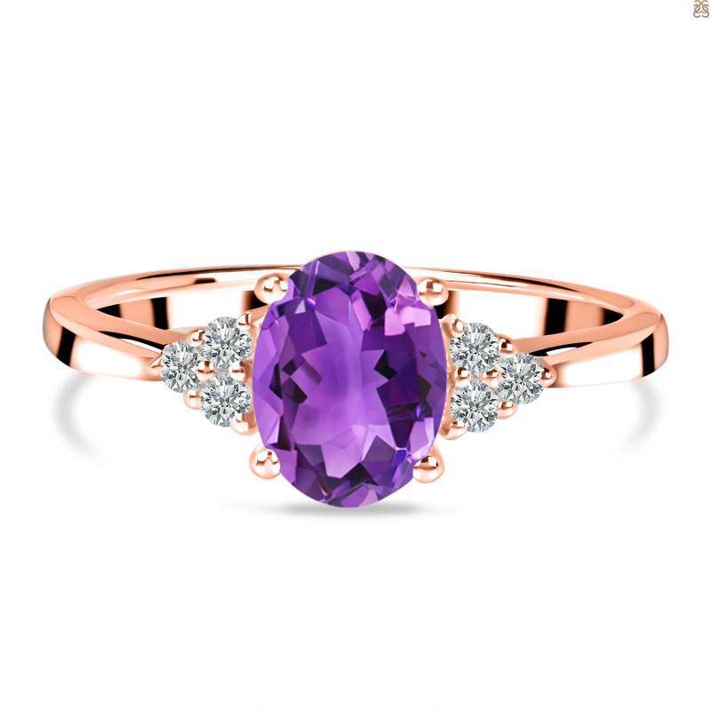 Amethyst & White Topaz Ring AMT-RR-364.