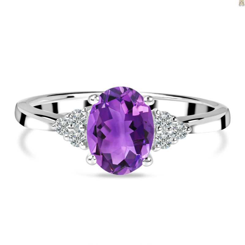 Amethyst & White Topaz Ring AMT-RR-364.