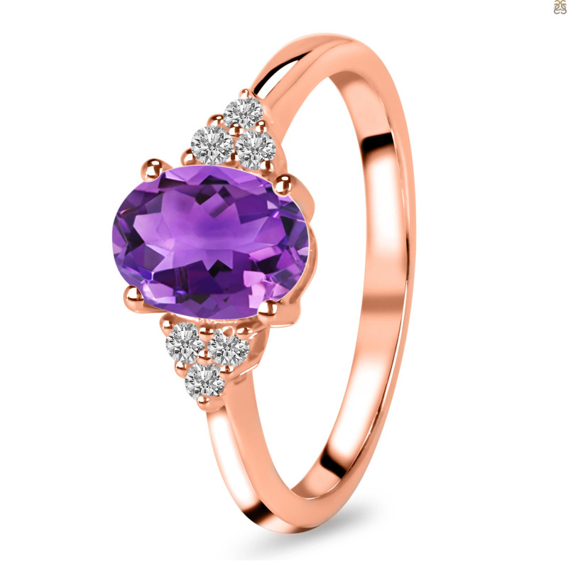 Amethyst & White Topaz Ring AMT-RR-364.