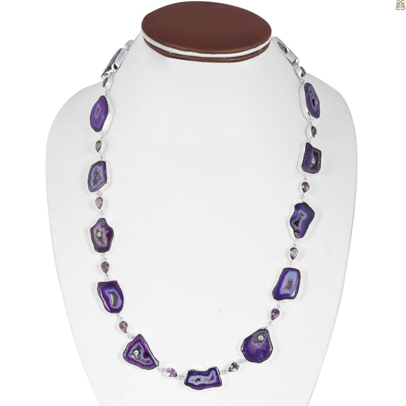 Agate (Purple) Necklace-NSL APU-12-5