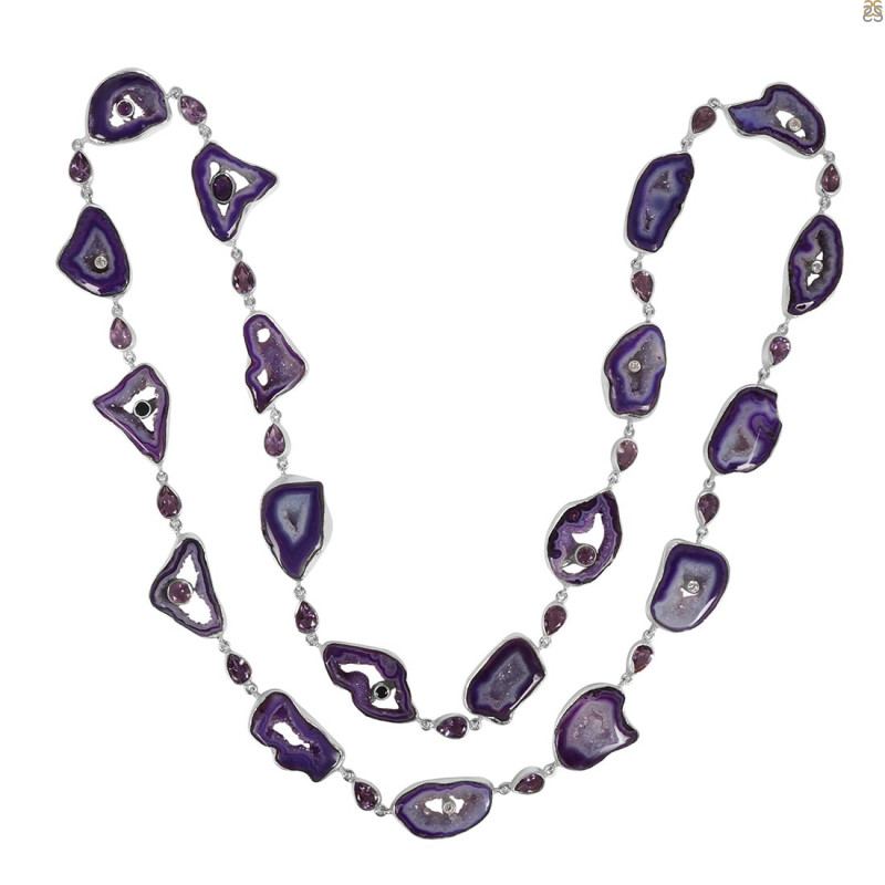 Agate (Purple) Necklace-NSL APU-12-5