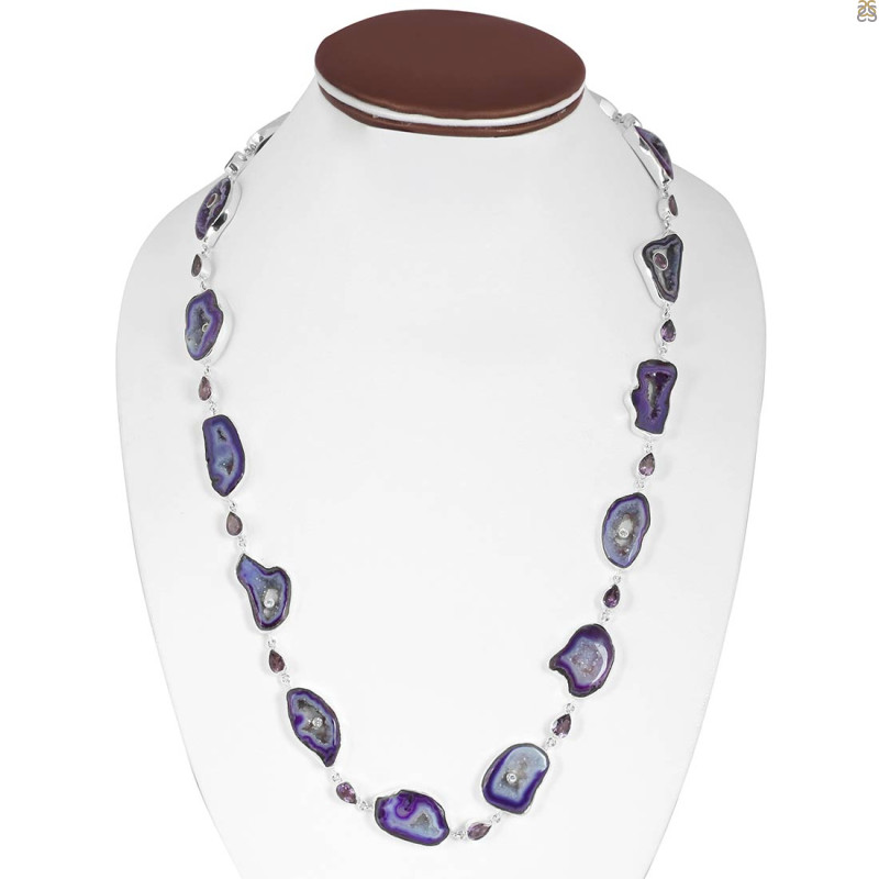 Agate (Purple) Necklace-NSL APU-12-7