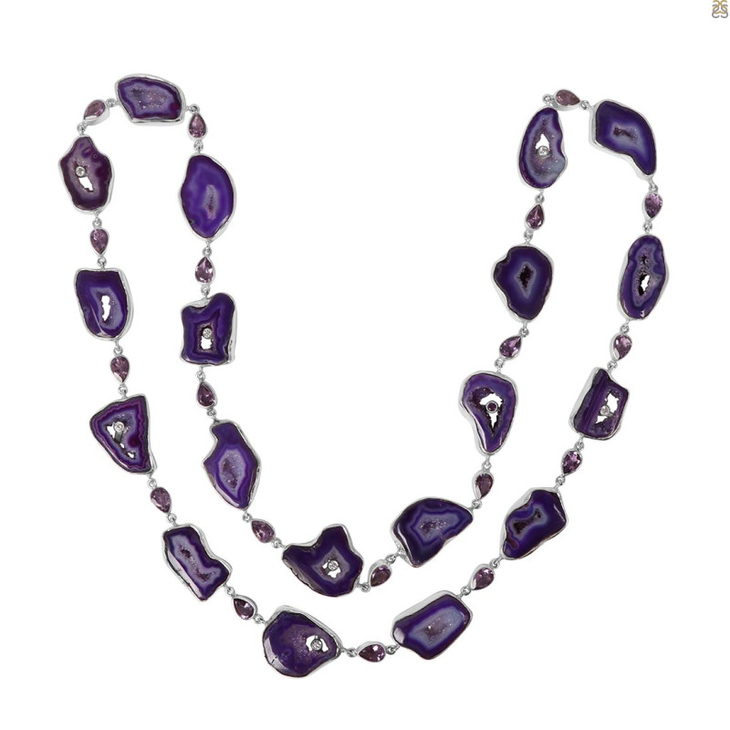 Agate (Purple) Necklace-NSL APU-12-7
