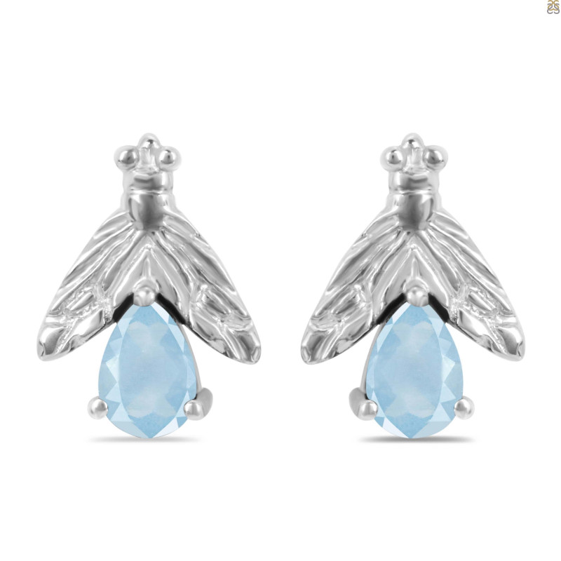 Aquamarine Stud Earring AQM-RDE-30.