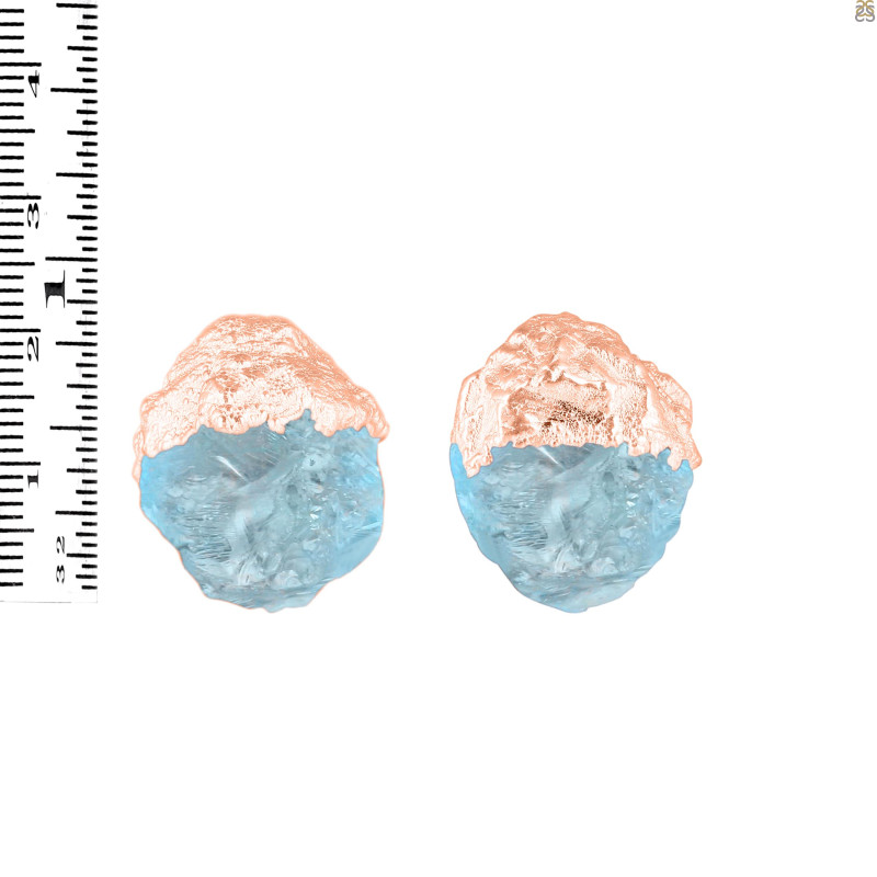 Aquamarine Raw Crystal Stud Earring AQM-RCYE-2