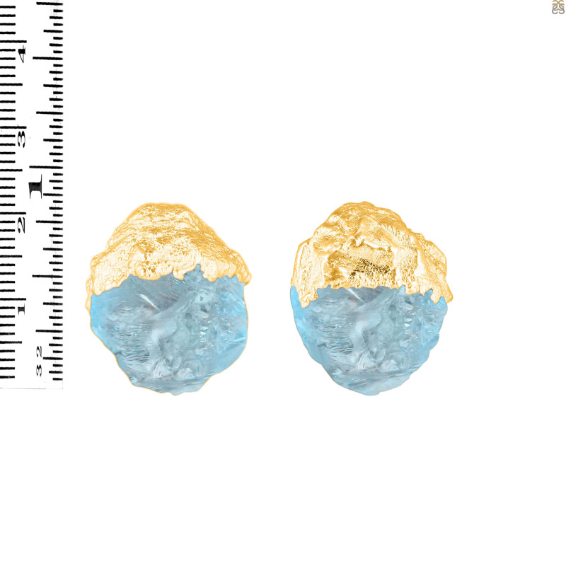 Aquamarine Raw Crystal Stud Earring AQM-RCYE-2
