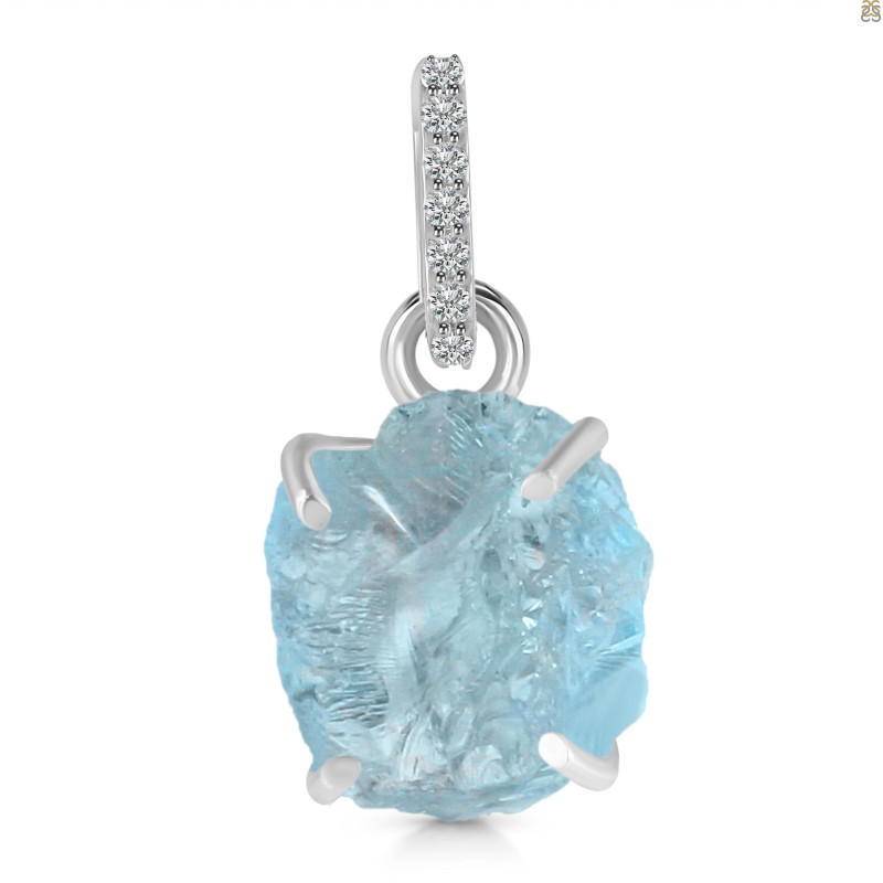 Aquamarine Raw Crystal Pendant AQM-RCYP-4