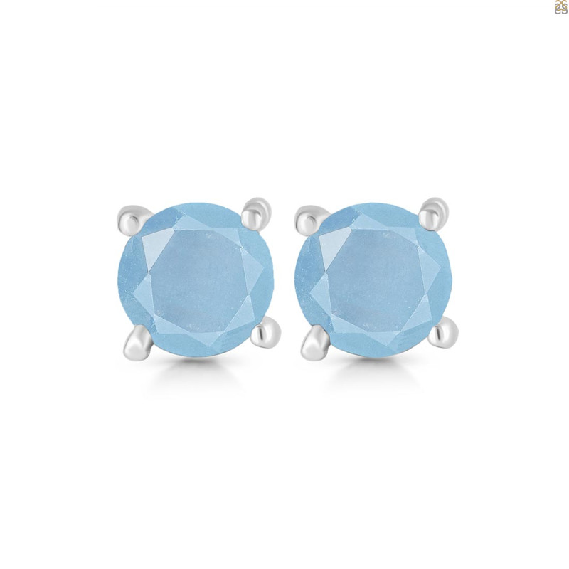 Aquamarine Stud Earring AQM-RDE-1023.