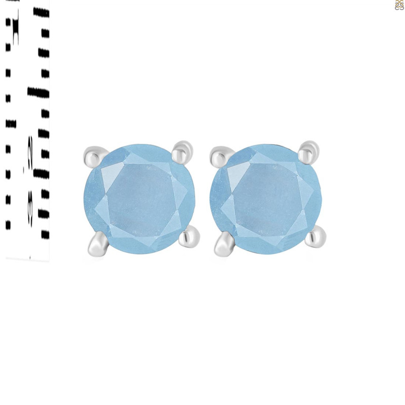 Aquamarine Stud Earring AQM-RDE-1023.