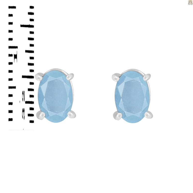 Aquamarine Stud Earring AQM-RDE-1154.
