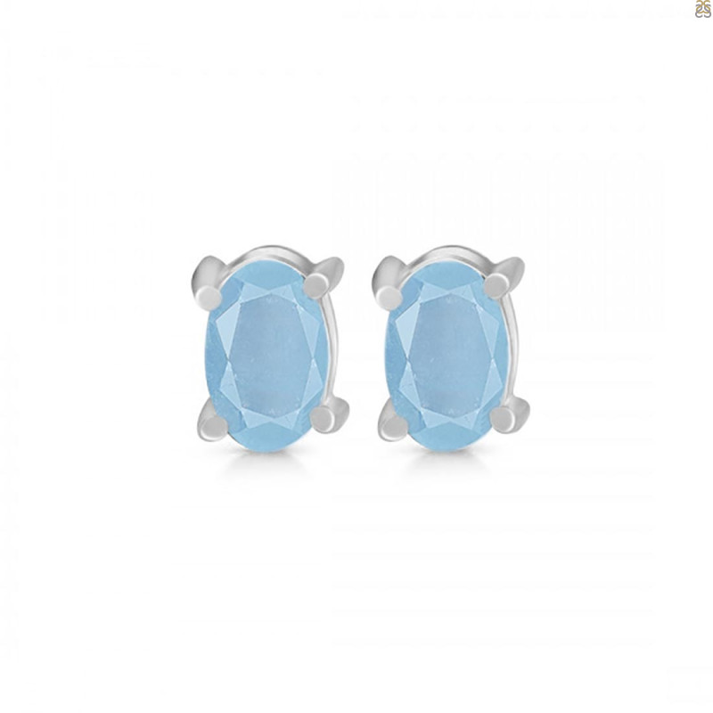Aquamarine Stud Earring AQM-RDE-1154.