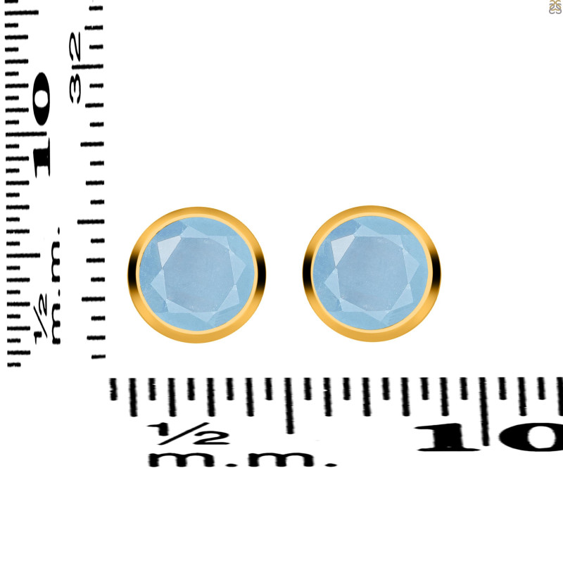 Aquamarine Stud Earring AQM-RDE-1254.