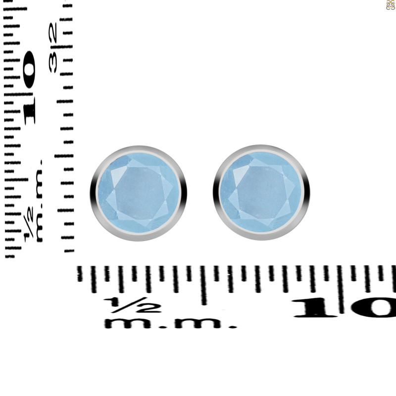 Aquamarine Stud Earring AQM-RDE-1254.