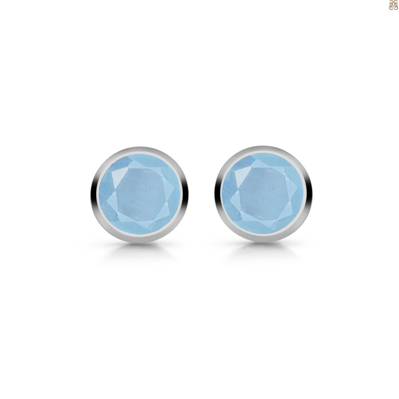 Aquamarine Stud Earring AQM-RDE-1254.