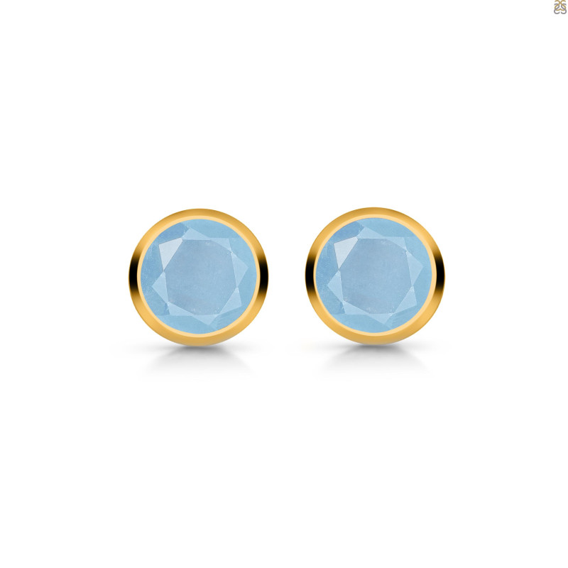 Aquamarine Stud Earring AQM-RDE-1254.