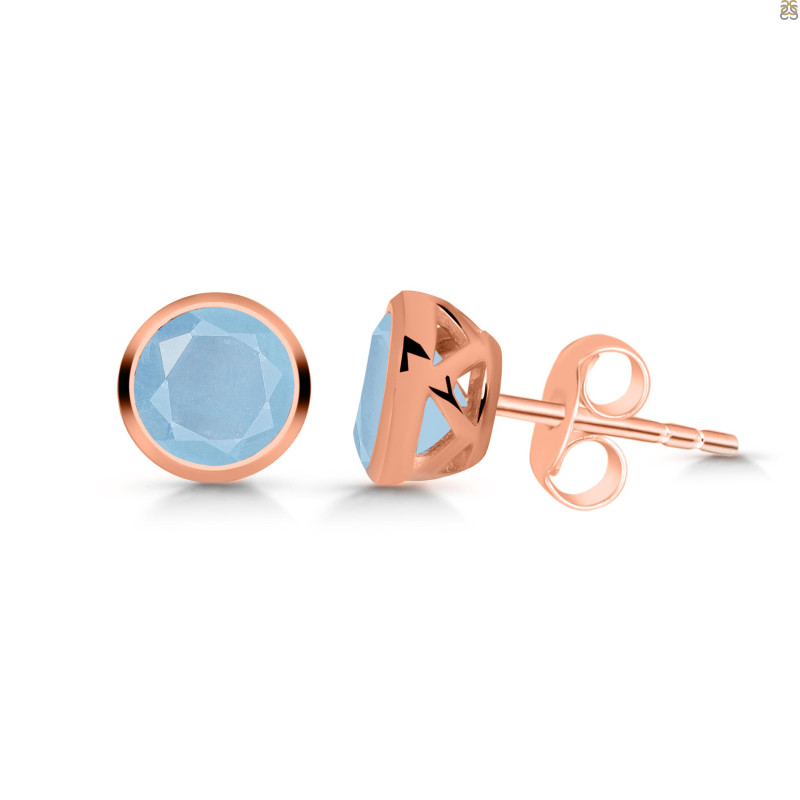 Aquamarine Stud Earring AQM-RDE-1254.