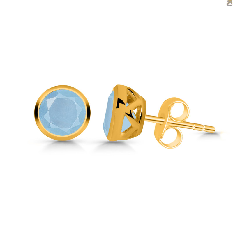 Aquamarine Stud Earring AQM-RDE-1254.