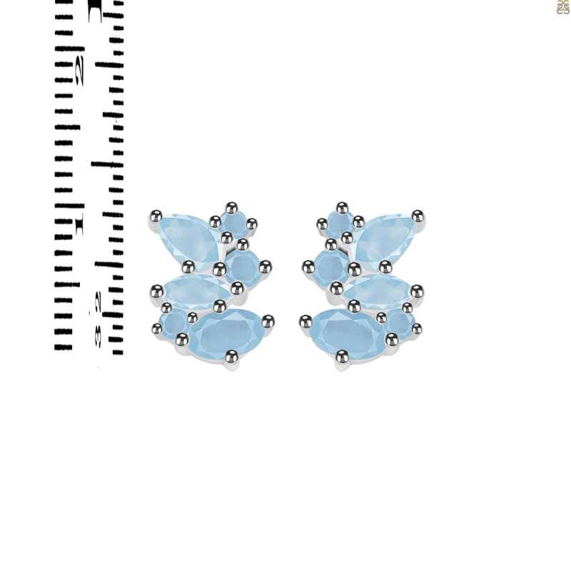 Aquamarine Stud Earring AQM-RDE-1261.