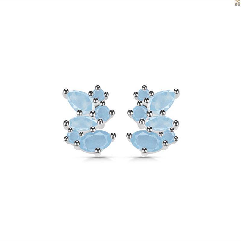 Aquamarine Stud Earring AQM-RDE-1261.